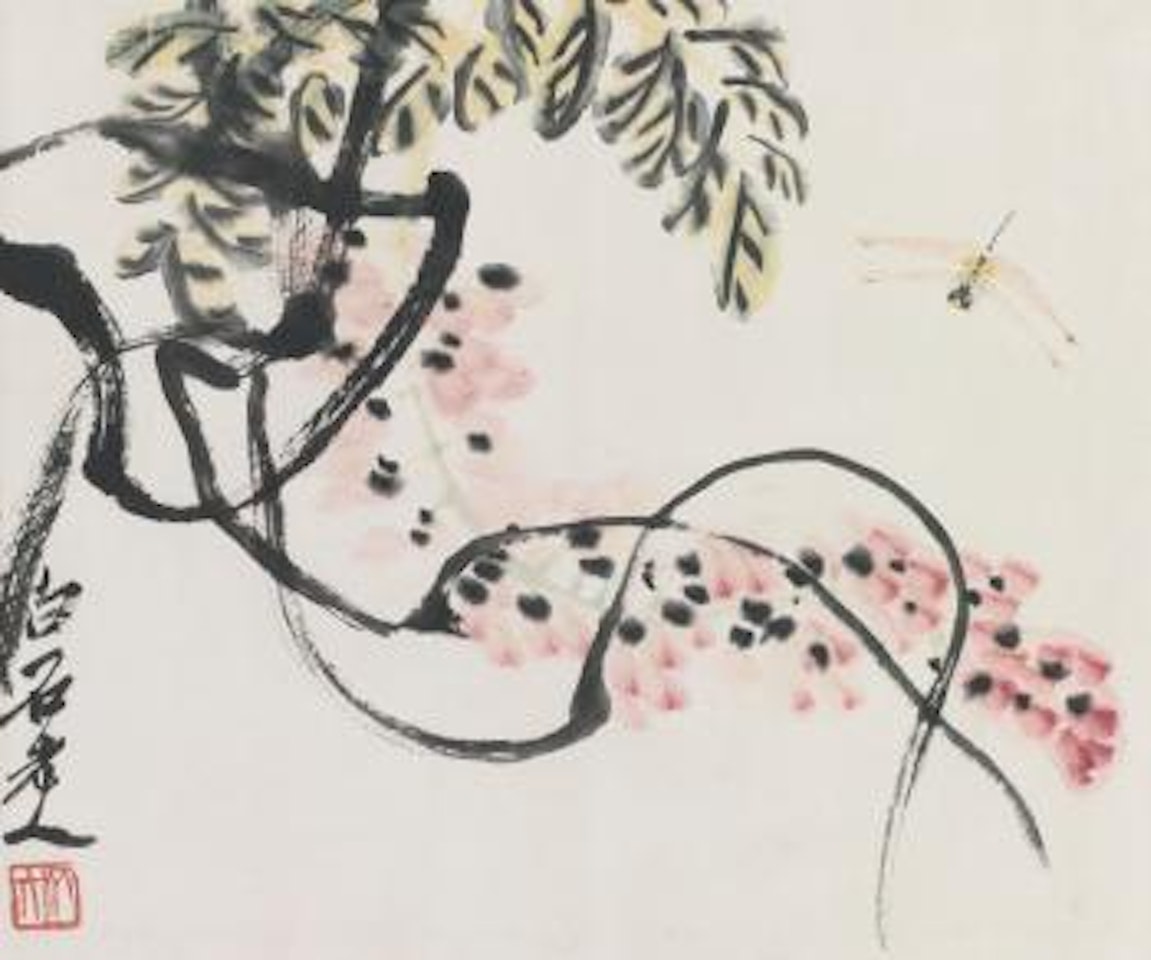 Wisteria And Dragonfly by Qi Baishi