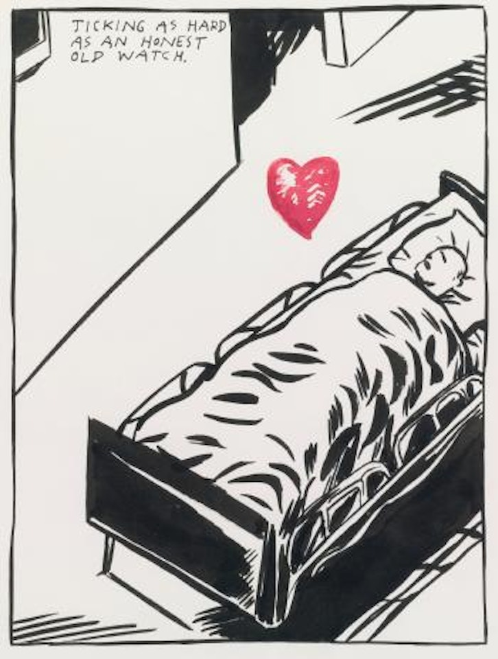 Untitled (Ticking As Hard As An Honest Old Watch) by Raymond Pettibon
