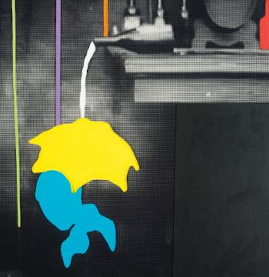 The Duress Series: Person Shielding Self From Spill From Overturned Bottle by John Baldessari