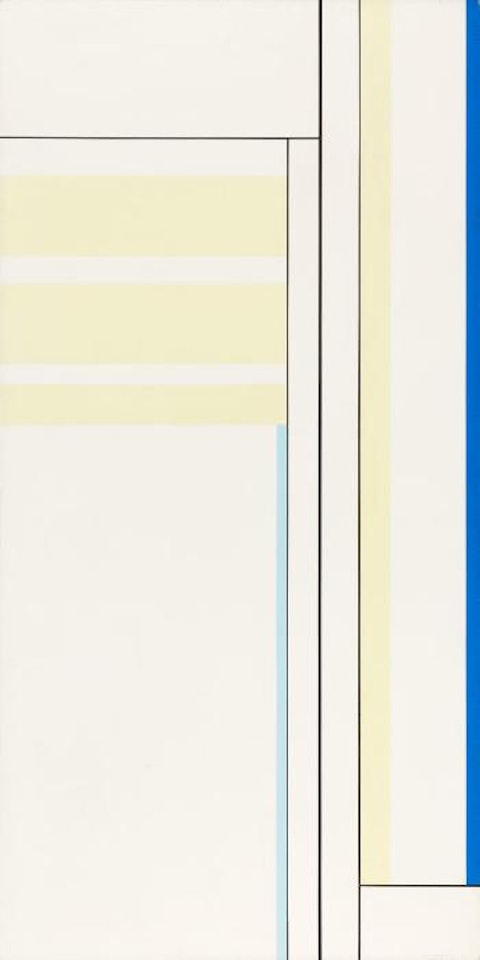 Pale Yellow Vertical with Black Lines by Ilya Bolotowsky