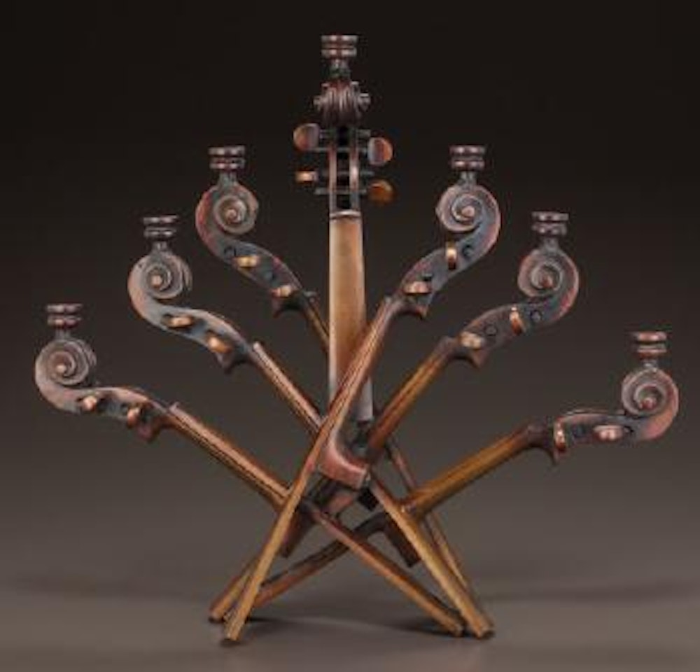 Fiddler's Menorah by Arman