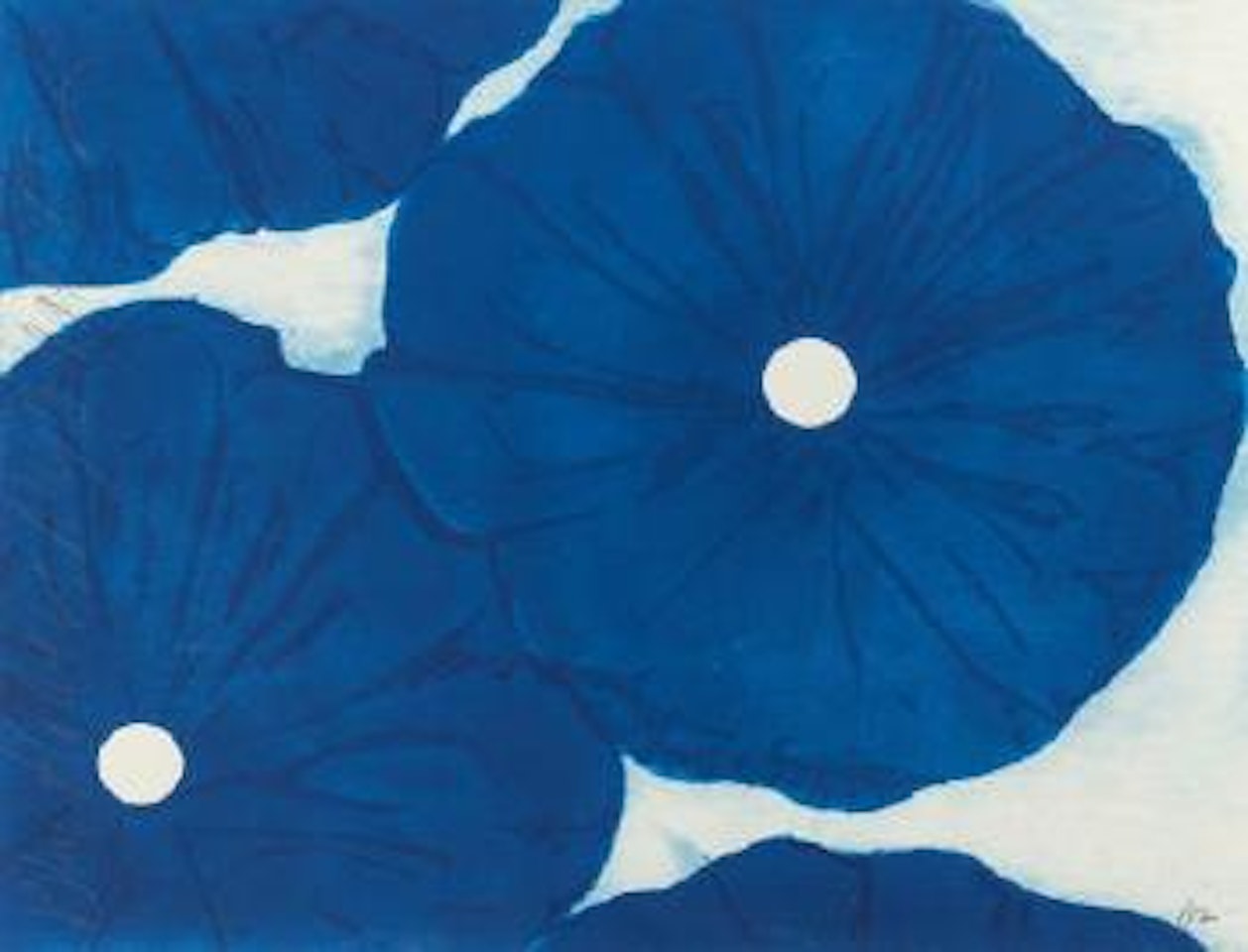 Four Blue Flowers May 19, 1999 by Donald Sultan