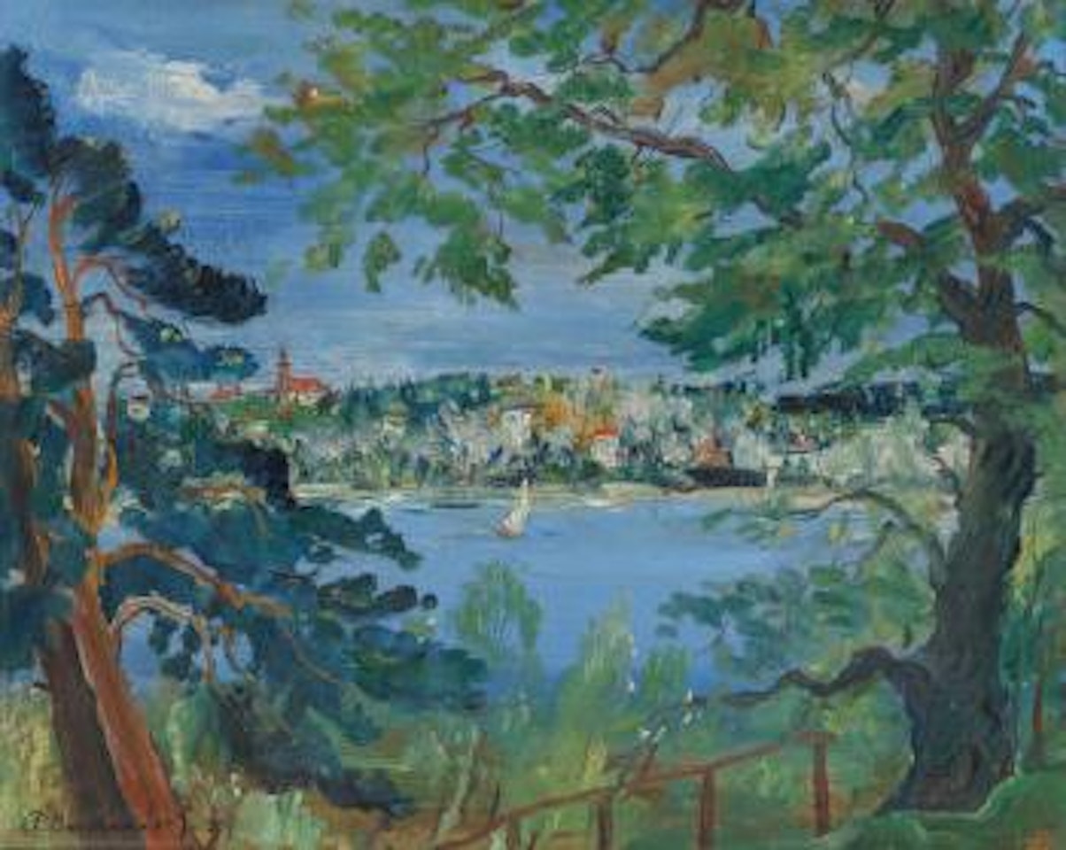Berlin Lake Through the Trees by Franz Heckendorf