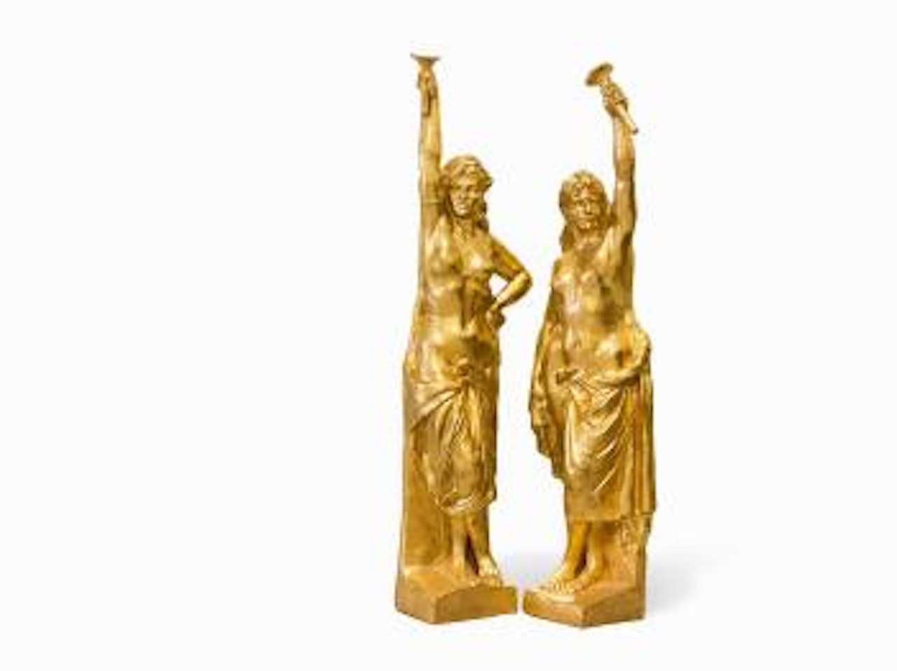 Pair Sculptures from the Crazy Horse Cabaret by French School