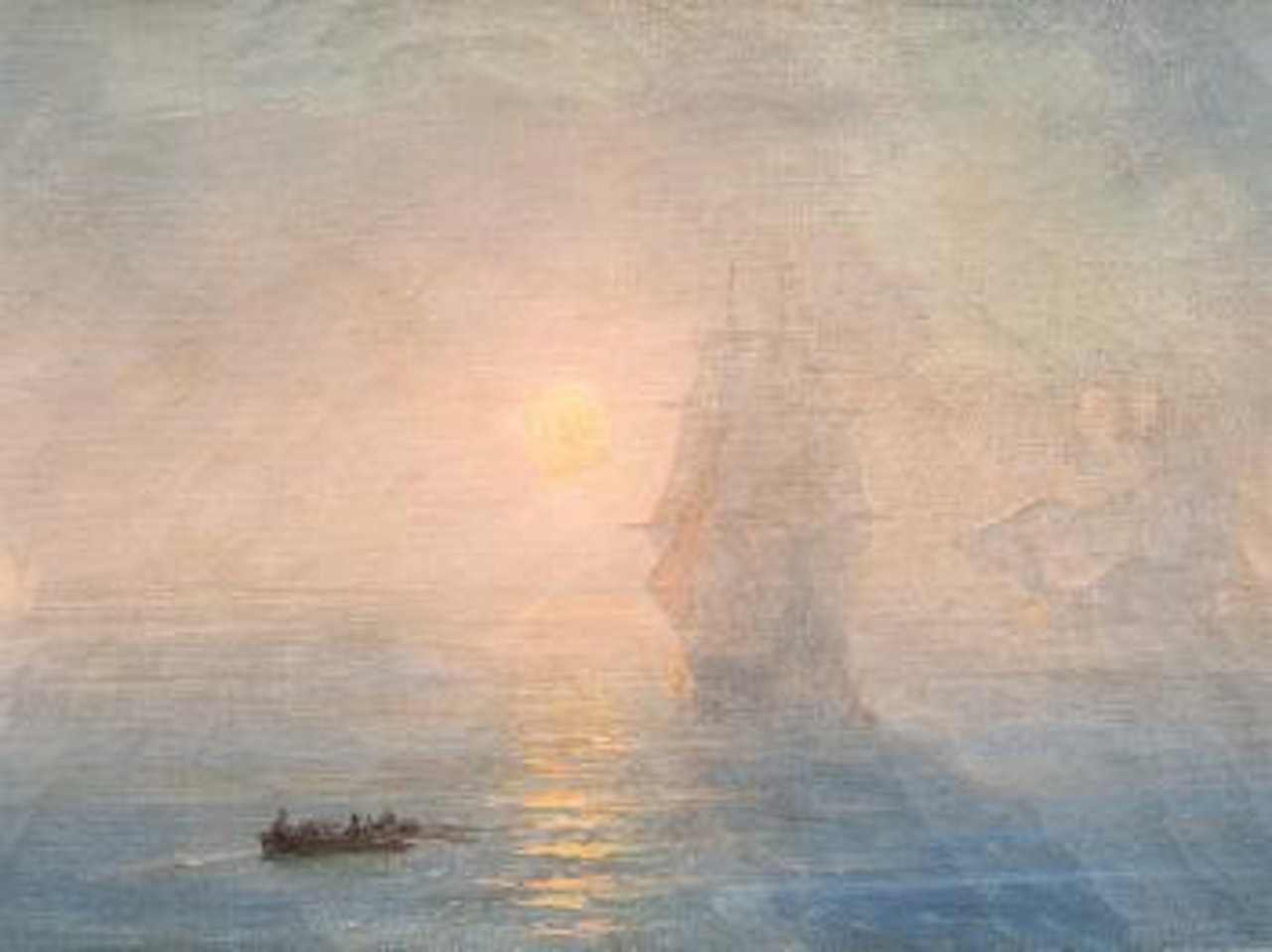 Sailing Boats At Sunrise by Ivan Konstantinovich Aivazovsky