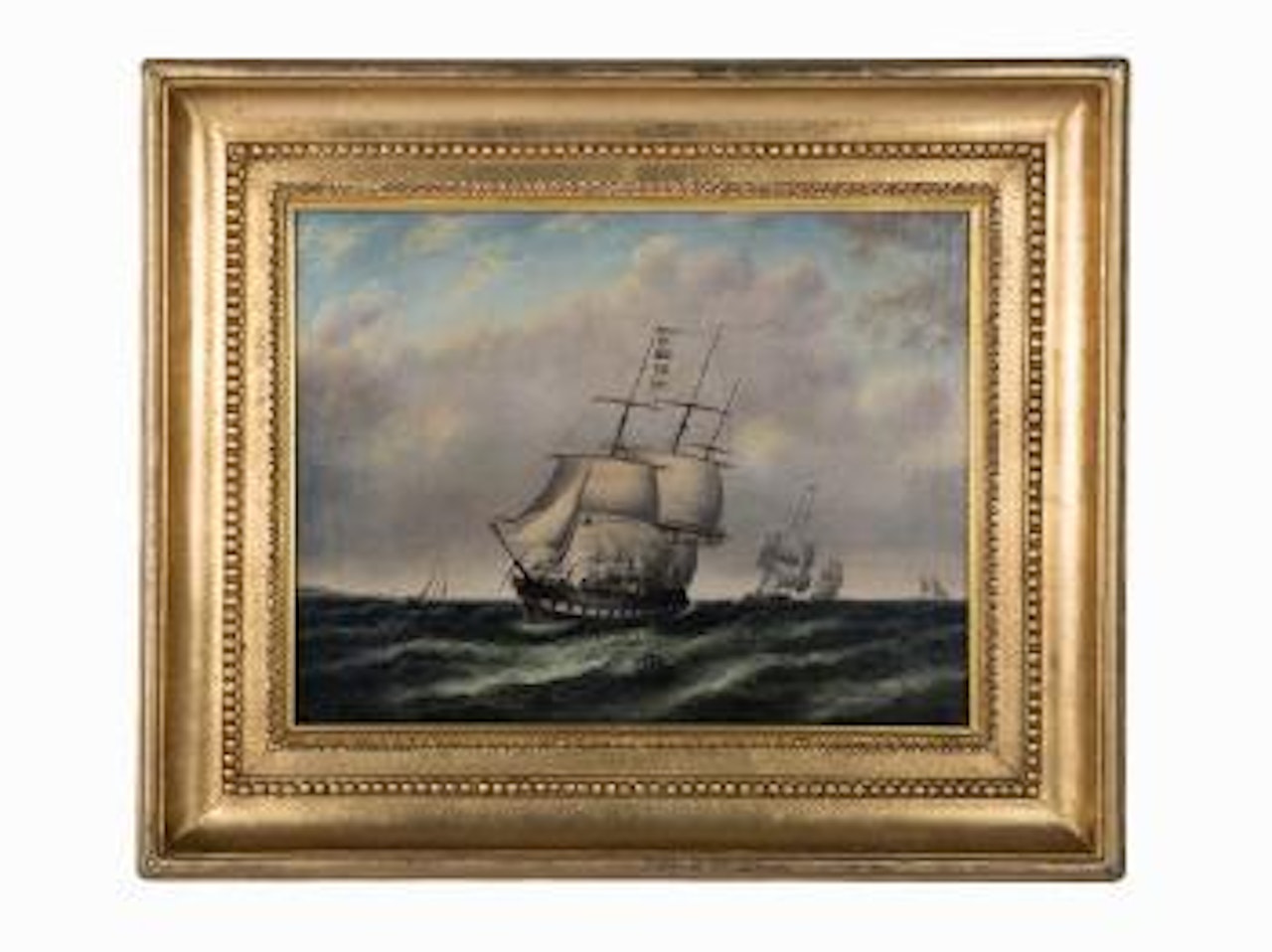 Ships In Rough Coastal Waters by Thomas Doughty