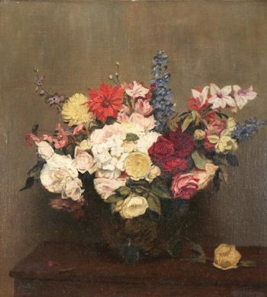 Flower Bouquet on a Table by Victoria Fantin-Latour