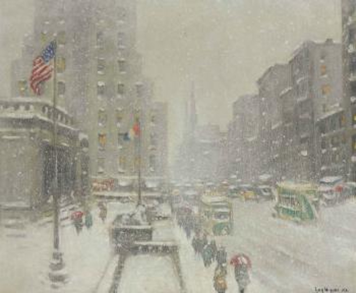 At The Library, Winter by Guy Carleton Wiggins