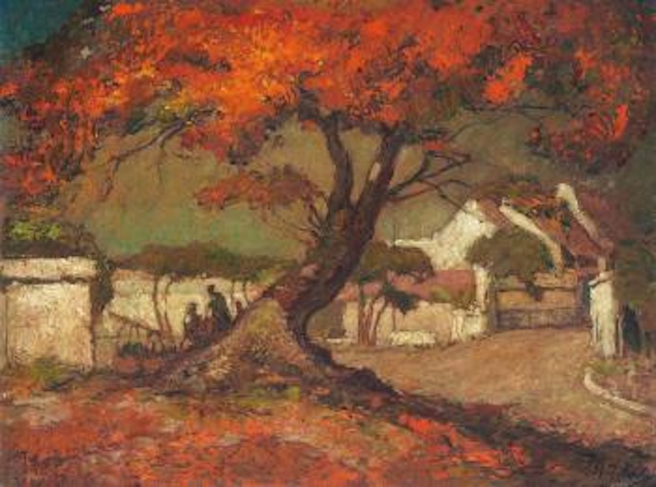 Landscape with Flamboyant Tree by Lee Man Fong