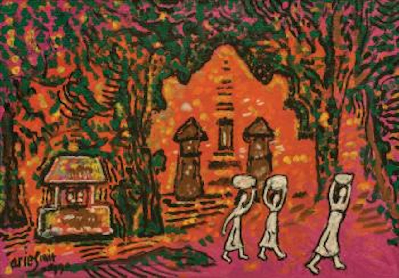 In a Bali Village by Arie Smit