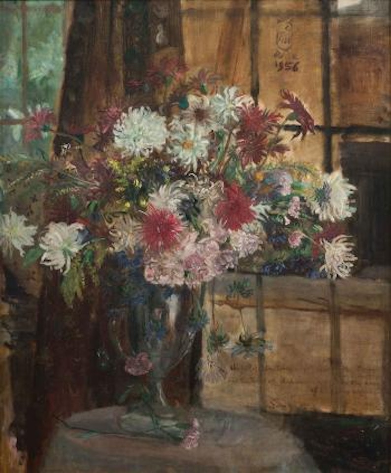 Rangkaian Bunga Dalam Piala (Floral Still Life) by Sindutomo Sudjojono