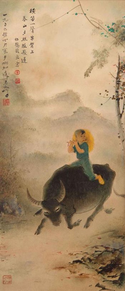 Boy on Buffalo by Lee Man Fong