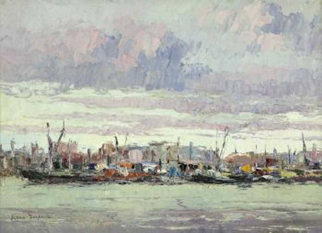 Docked Boats by Leon Gaspard