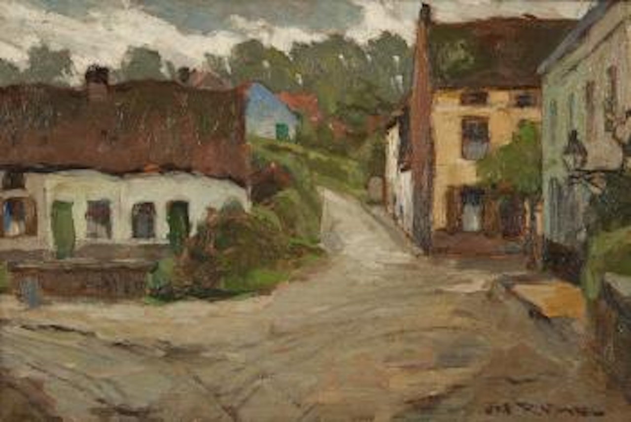 Road through a country village by Joseph Raphael
