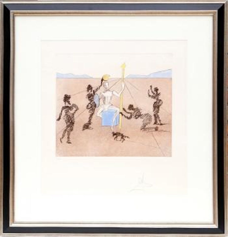 The Golden Helmet of Mandrino from Historia de Don Quichote de la Mancha 2 by Salvador Dali