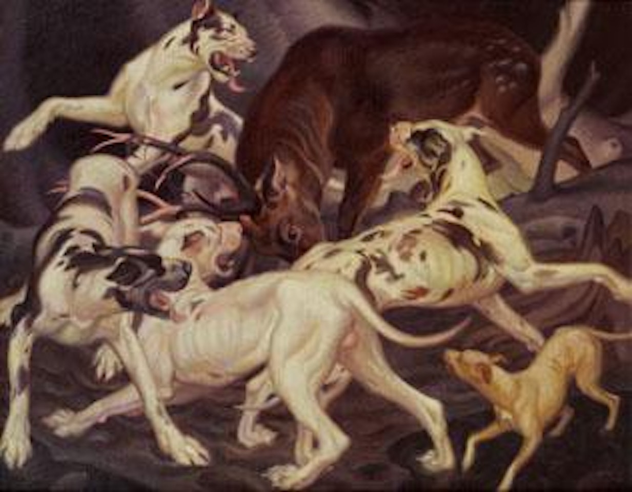 Hirsch und Hunde by Norbertine Bresslern-Roth