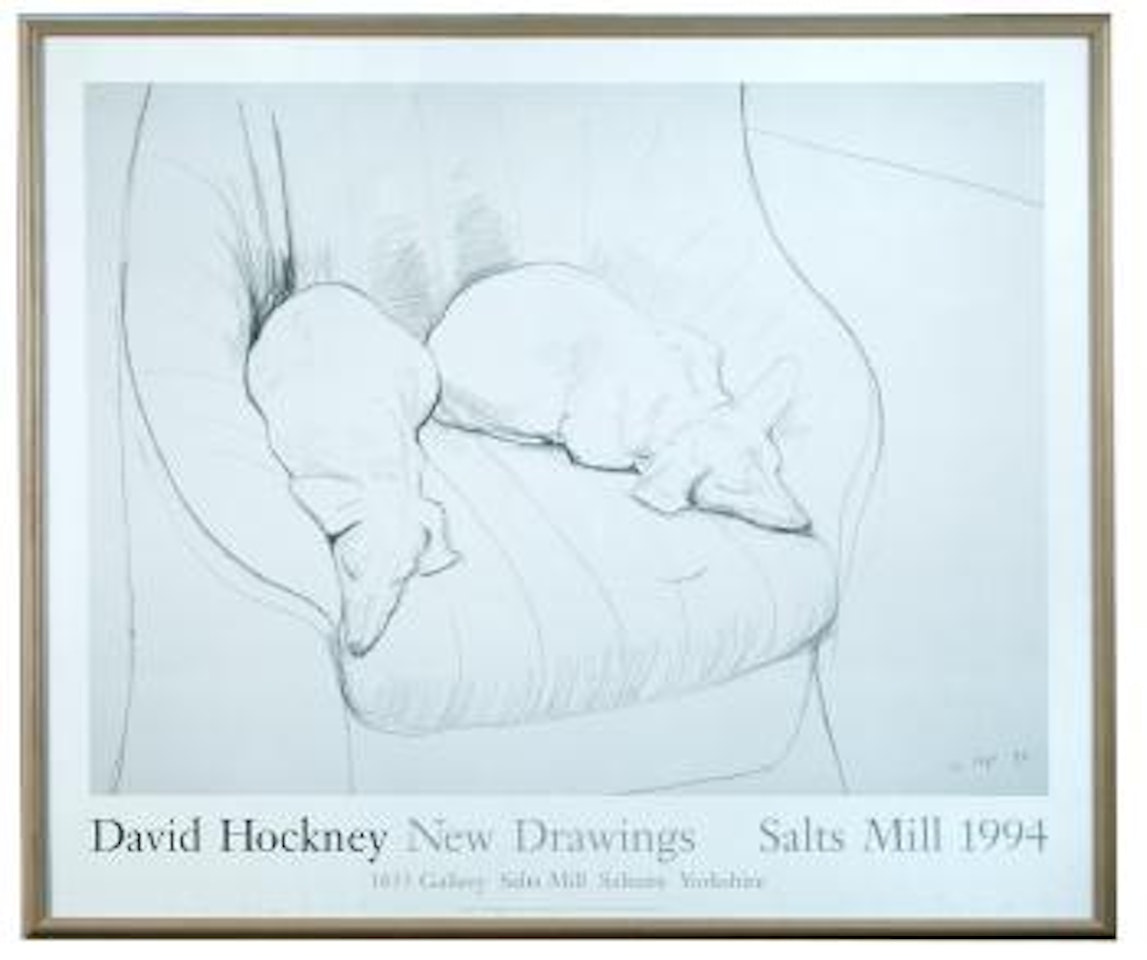 The artist`s dachshunds, Stanley and Boodgie - New Drawings, Salts Mill by David Hockney