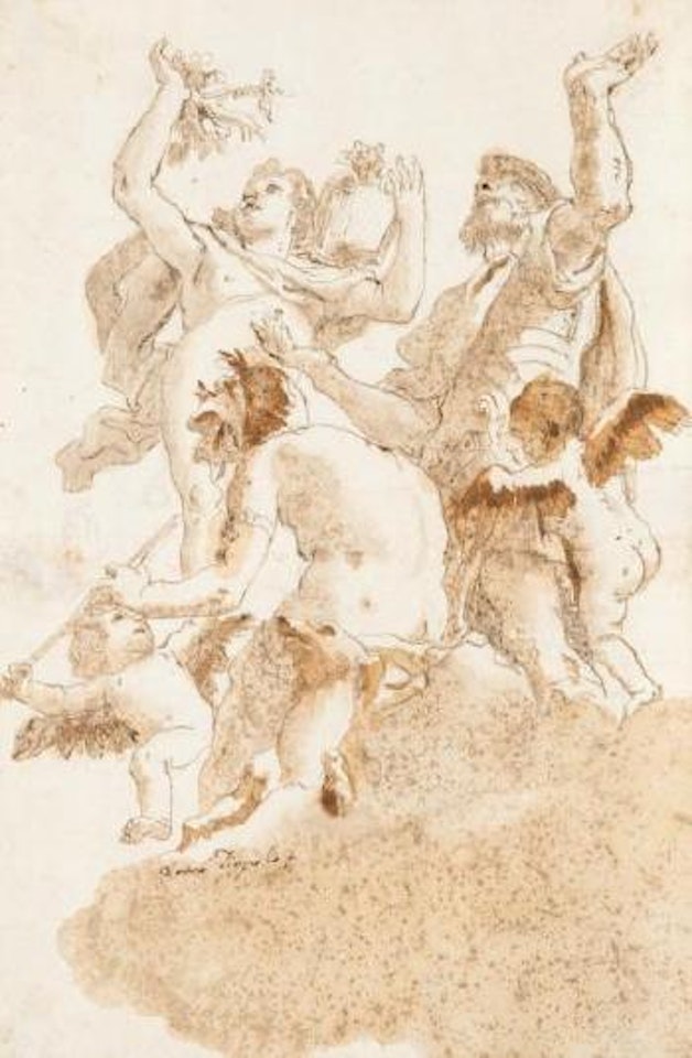 Trois figures plafonnantes by Giovanni Domenico Tiepolo
