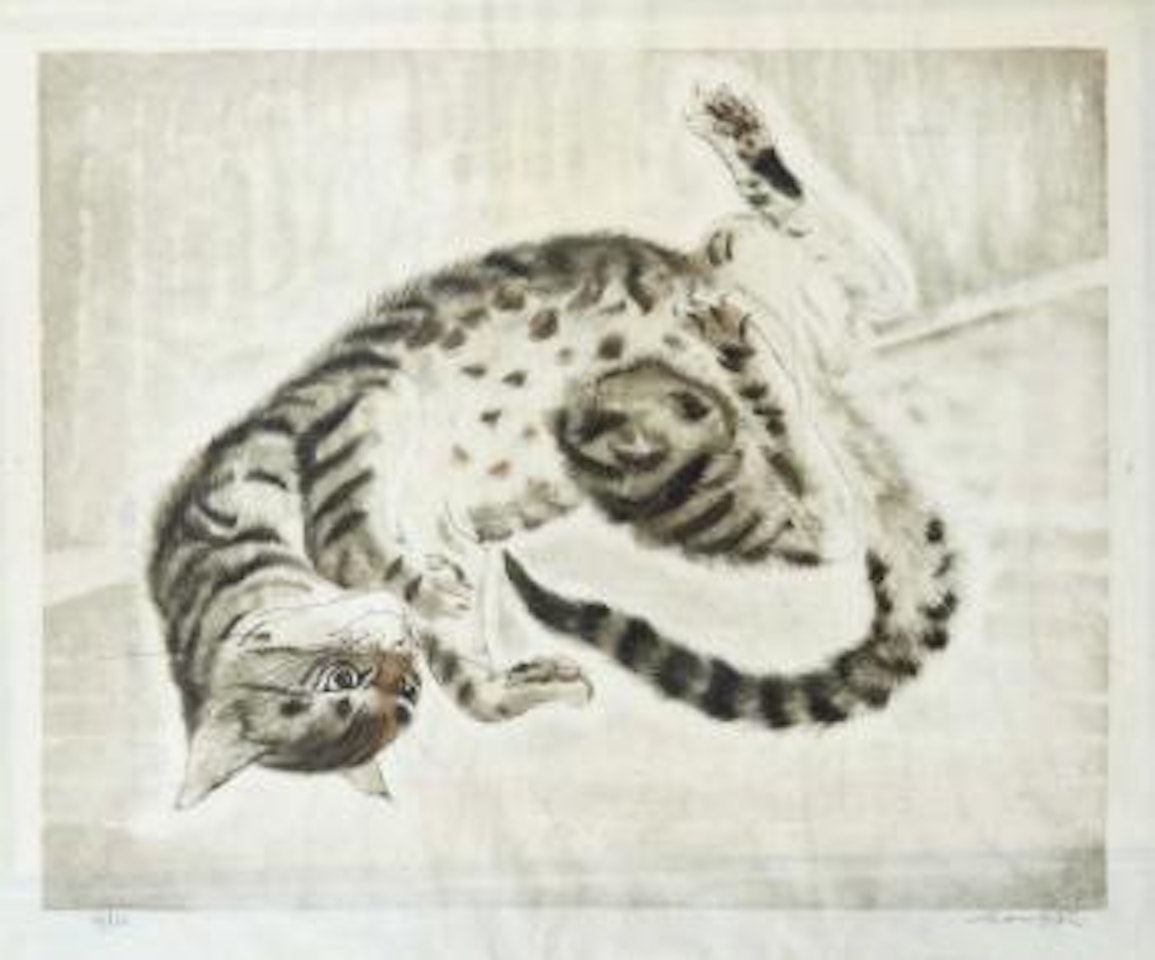 Chat retourné by Leonard Tsuguharu Foujita