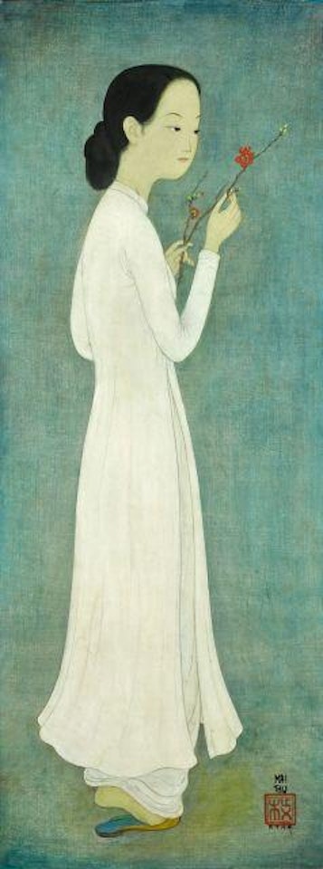 Femme en blanc ou femme aux fleurs de pommier japonais by Mai Trung Thu