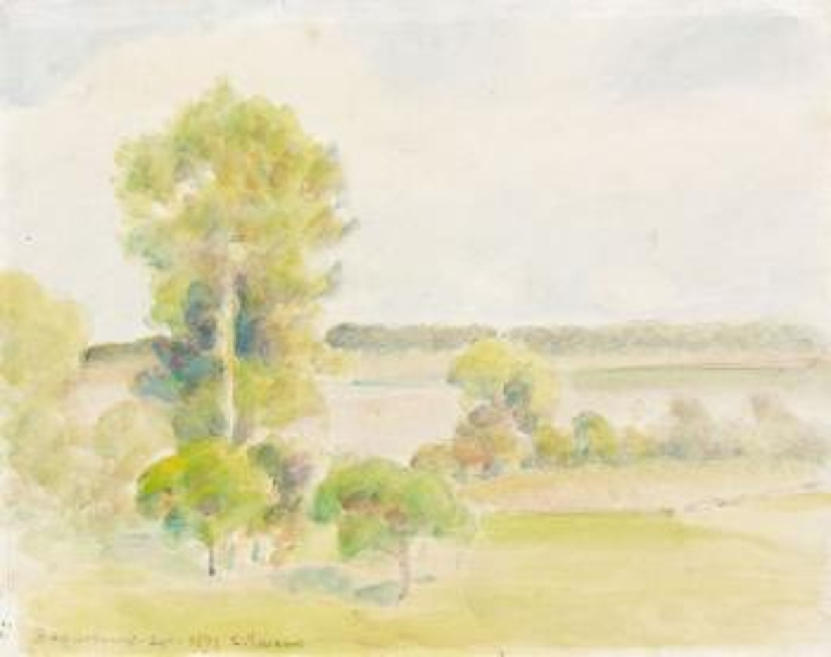 Paysage de Bazincourt by Camille Pissarro