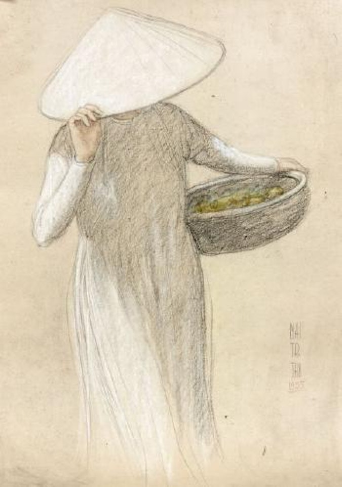 Femme au chapeau et au panier by Mai Trung Thu