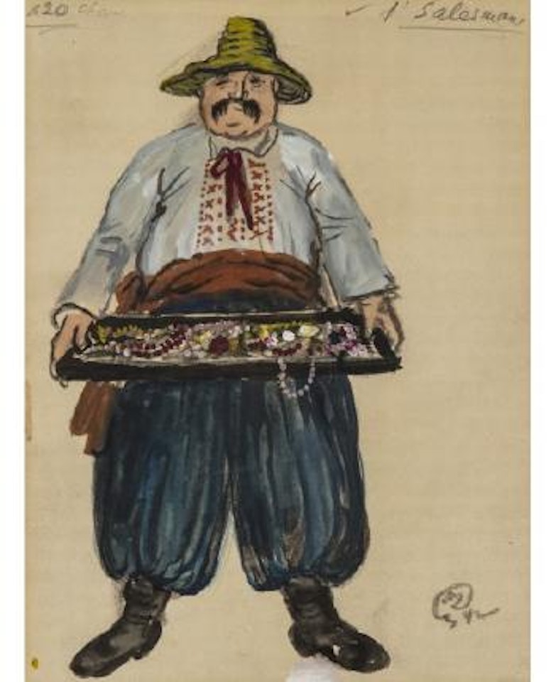 Costume Design for a Salesman by Mstislav Valerianovich Dobuzhinsky