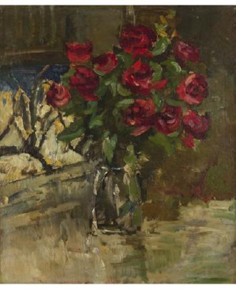 Still Life with Red Roses by Konstantin Alekseevich Korovin