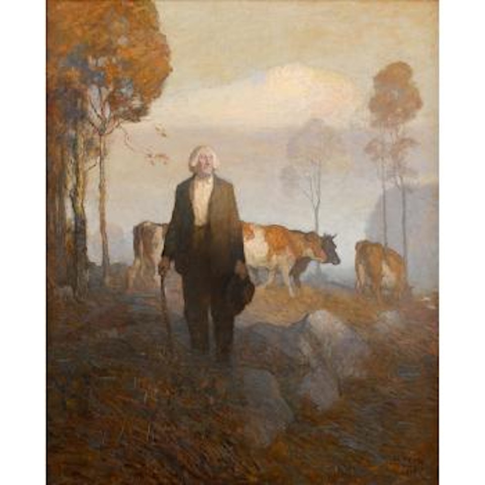 He turned and faced the rising sun, the light full on his face by Newell Convers Wyeth