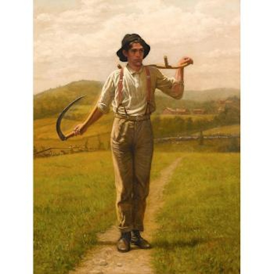 Fieldhand with scythe (the haymaker) by John George Brown