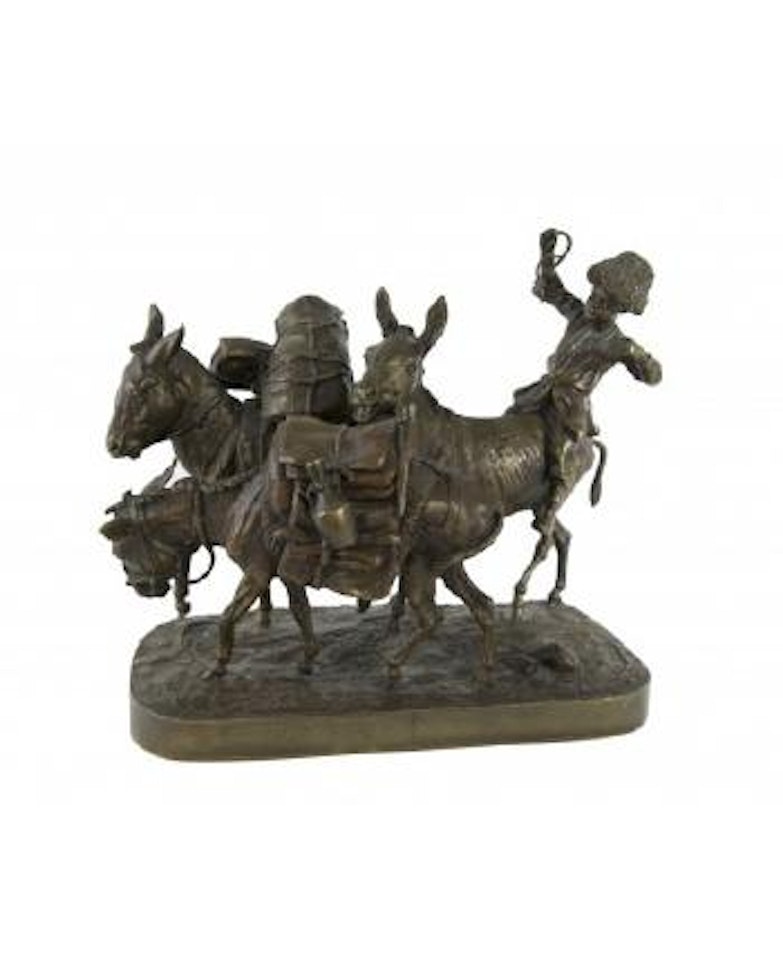 A Boy and three Donkeys by Eugene Alexandrovic Lanceray