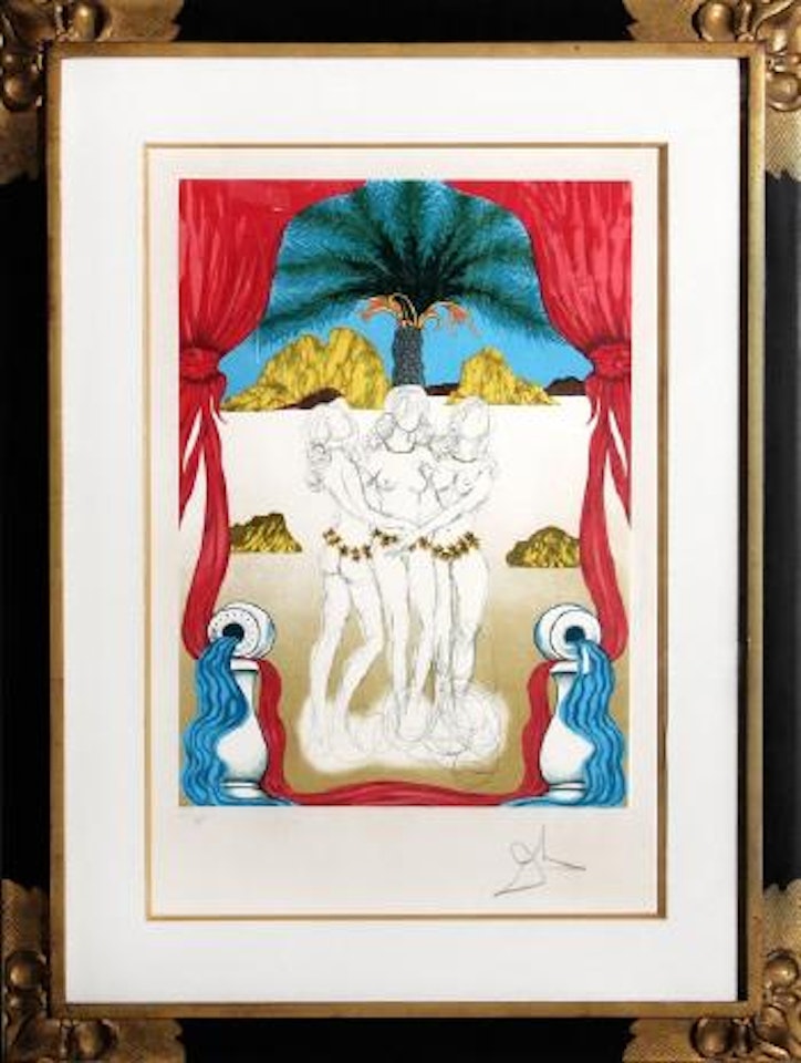 Three Graces of Hawaii-Tarot: Three of Cups by Salvador Dali