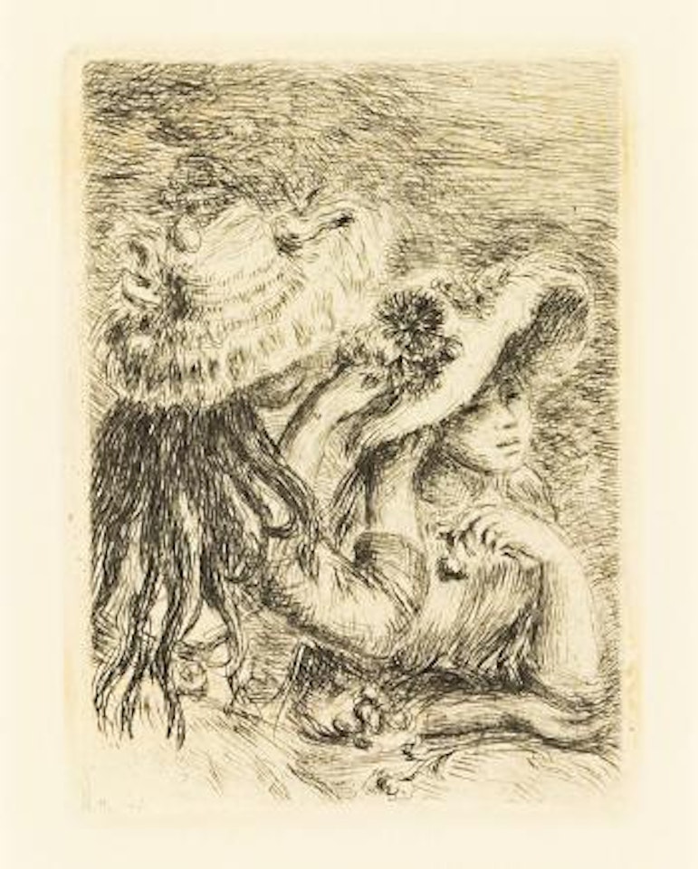 Le Chapeau Epingle (La fille de Berthe Morisot et sa cousine) by Pierre-Auguste Renoir