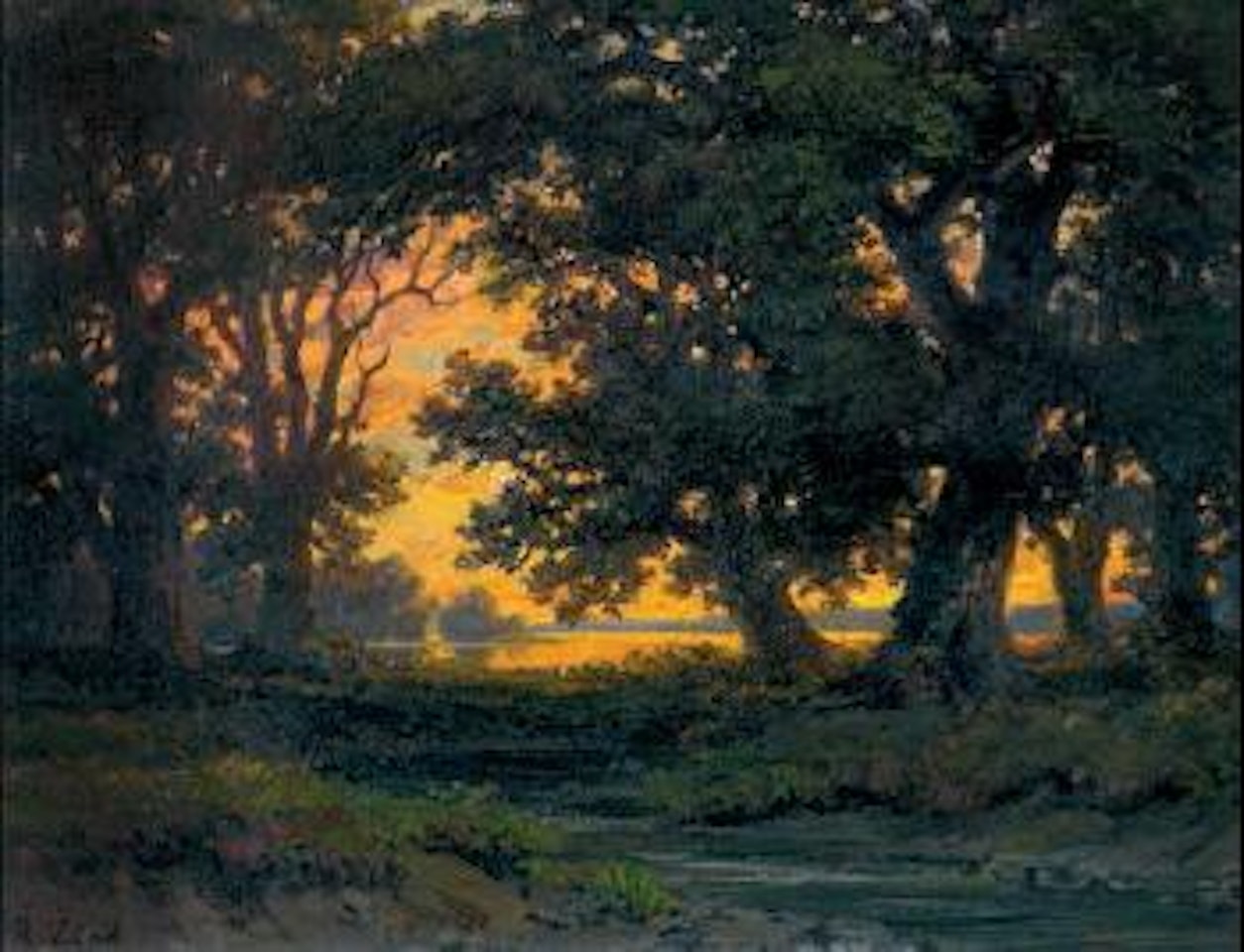 Abendliche Uferlandschaft by Robert Zünd