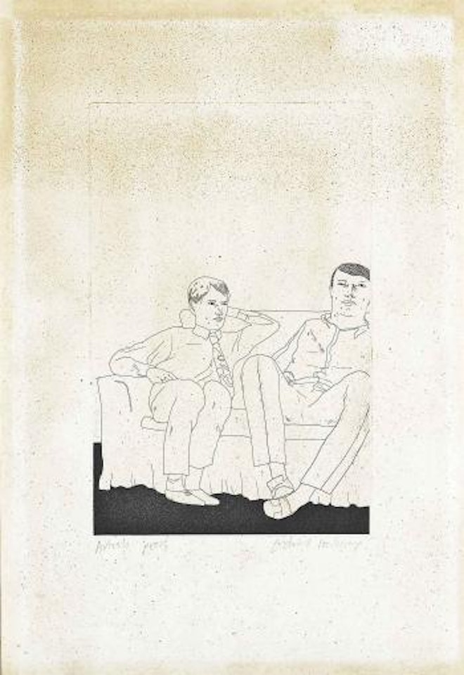 Two Men on a Sofa by David Hockney