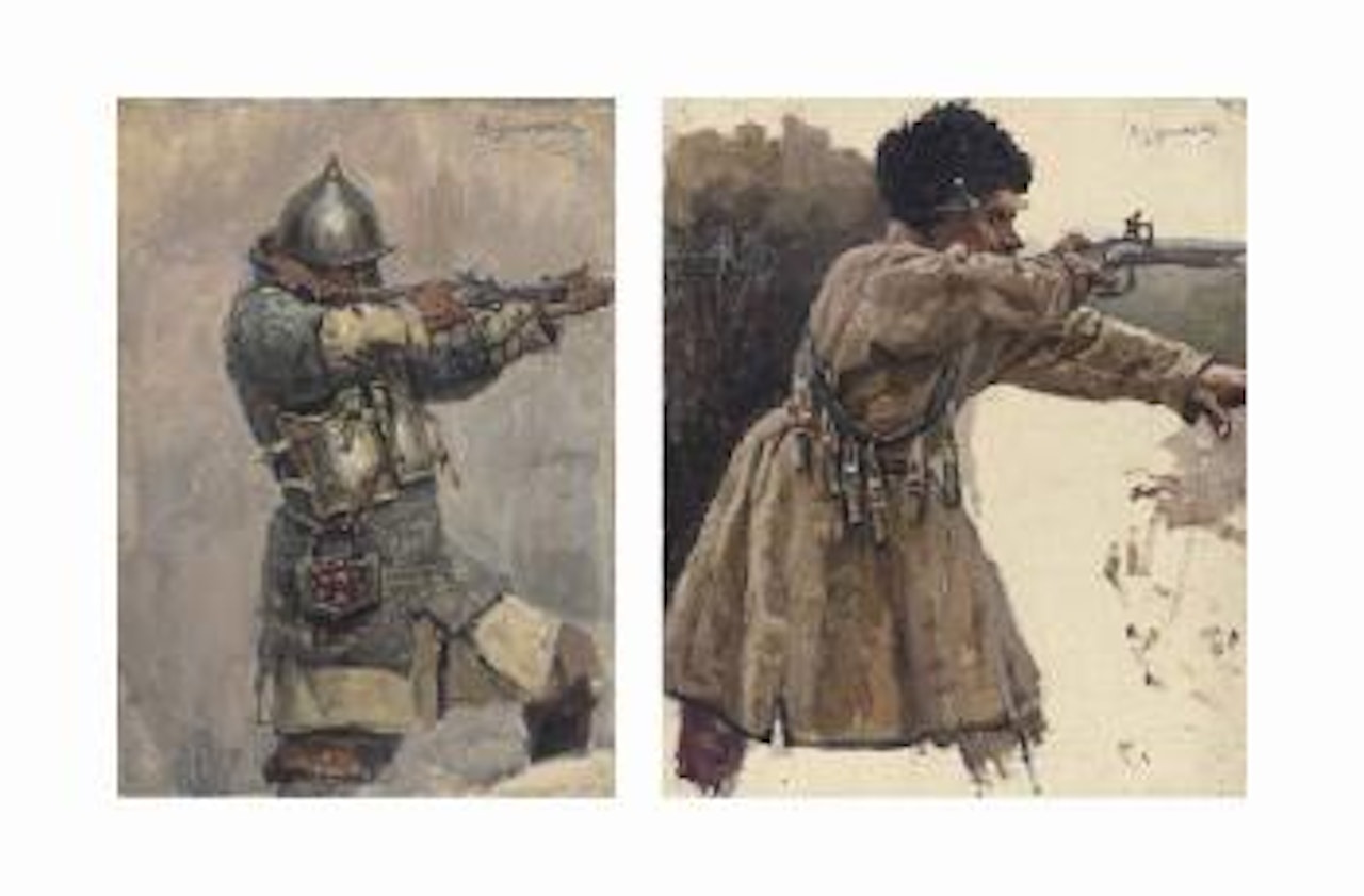 Two Studies for 'Siberia's Conquest by Yermak by Vasilii Ivanovich Surikov