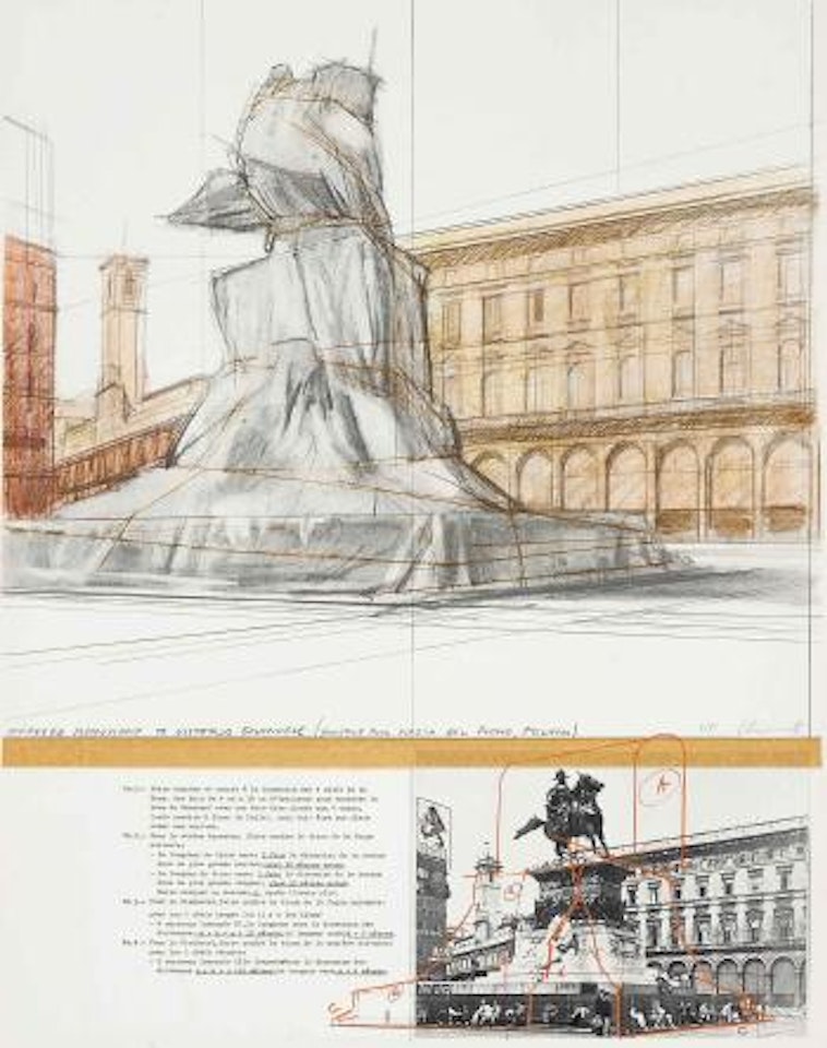 Wrapped Monument to Vittorio Emanuele: Project for Piazza del Duomo, Milan by Christo