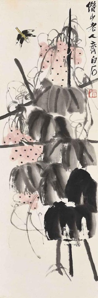 Grapes and Dragonfly by Qi Baishi
