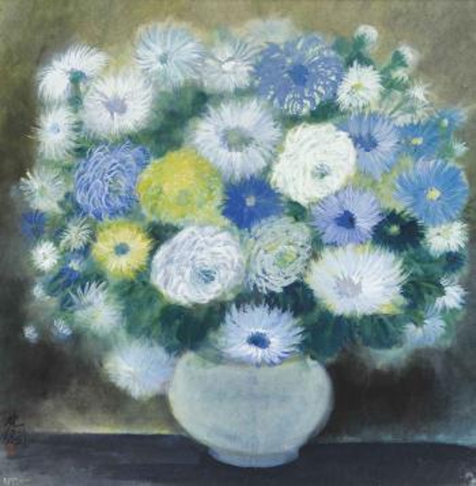 Chrysanthemums in a Vase by Lin Fengmian