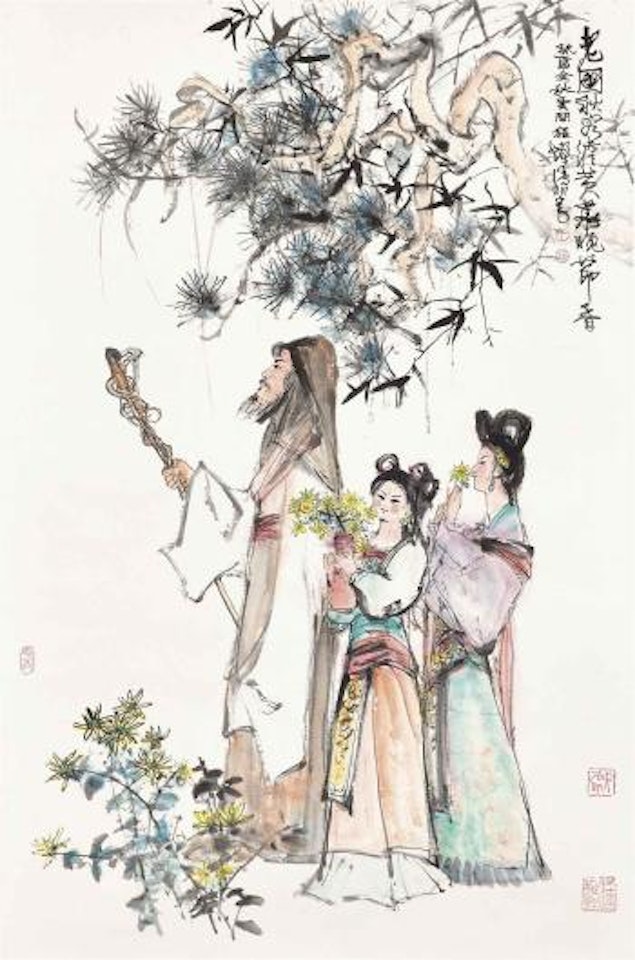 Admiring Chrysanthemums by Cheng Shifa