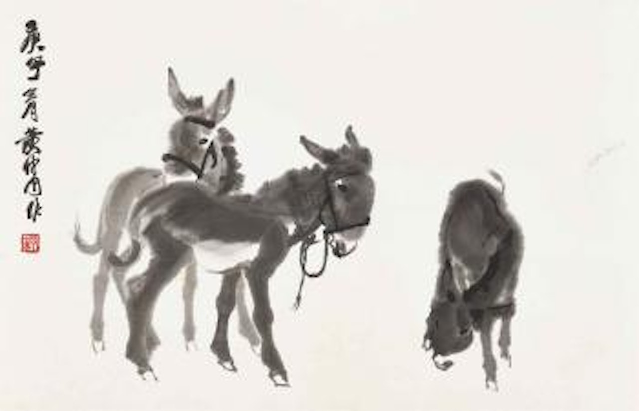 Three Donkeys by Huang Zhou