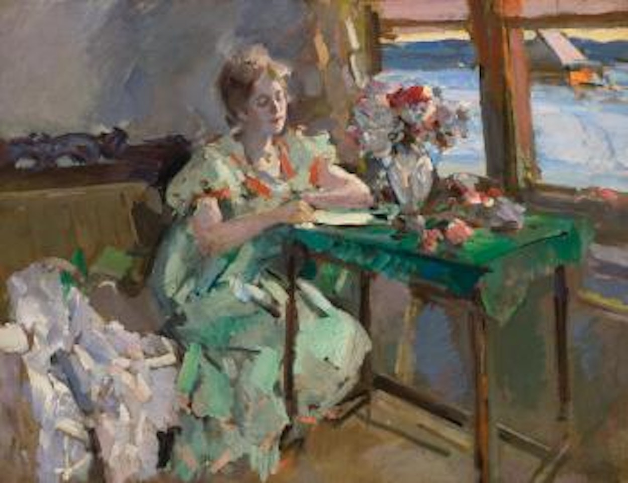 By The Window by Konstantin Alekseevich Korovin
