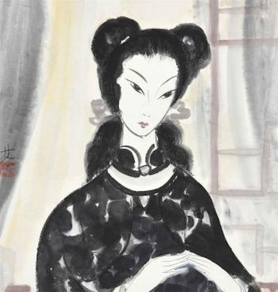 Lady in Black by Lin Fengmian