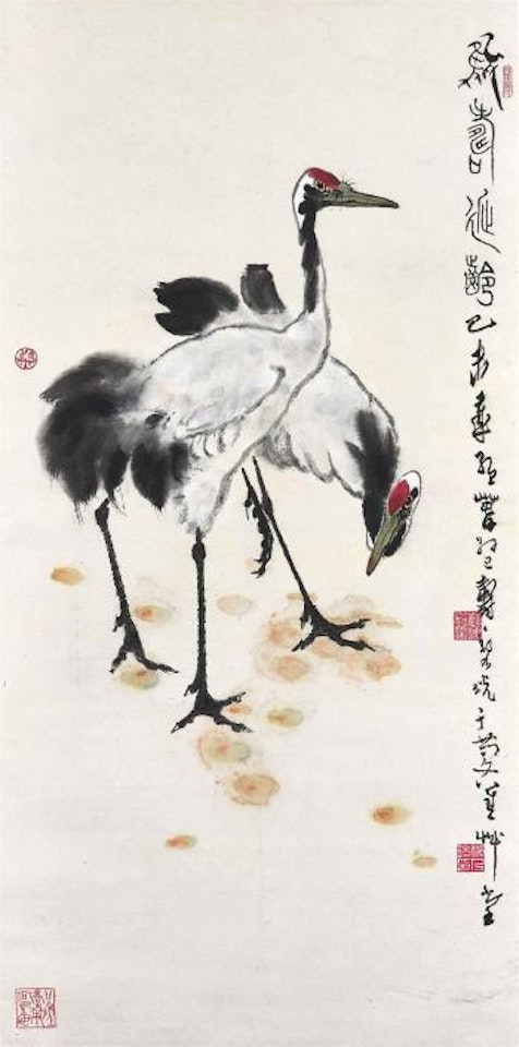 Two Cranes by Zheng Naiguang