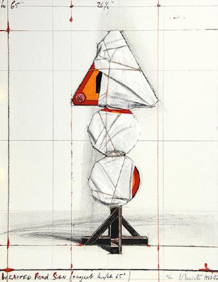 Wrapped Road Sign, Project by Christo