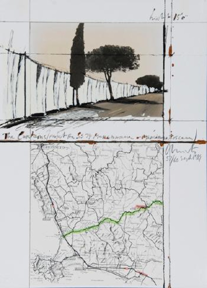 The Curtains, Project for SS 74 Maremmana, Manciano Toscana by Christo