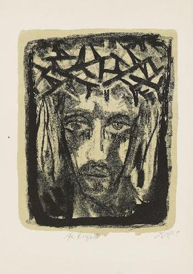 I.N.R.I. (Christuskopf von vorn) by Otto Dix