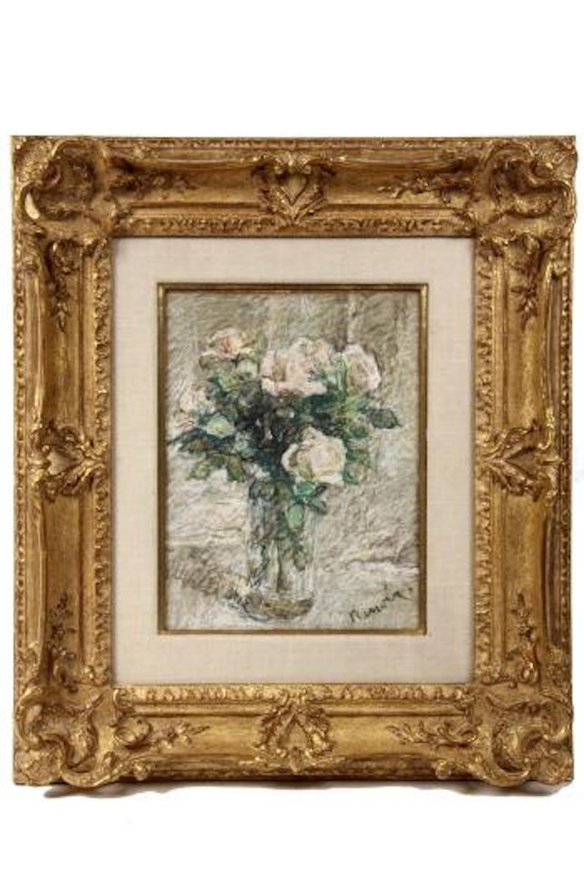 Pink Roses in a Vase by Pierre-Auguste Renoir