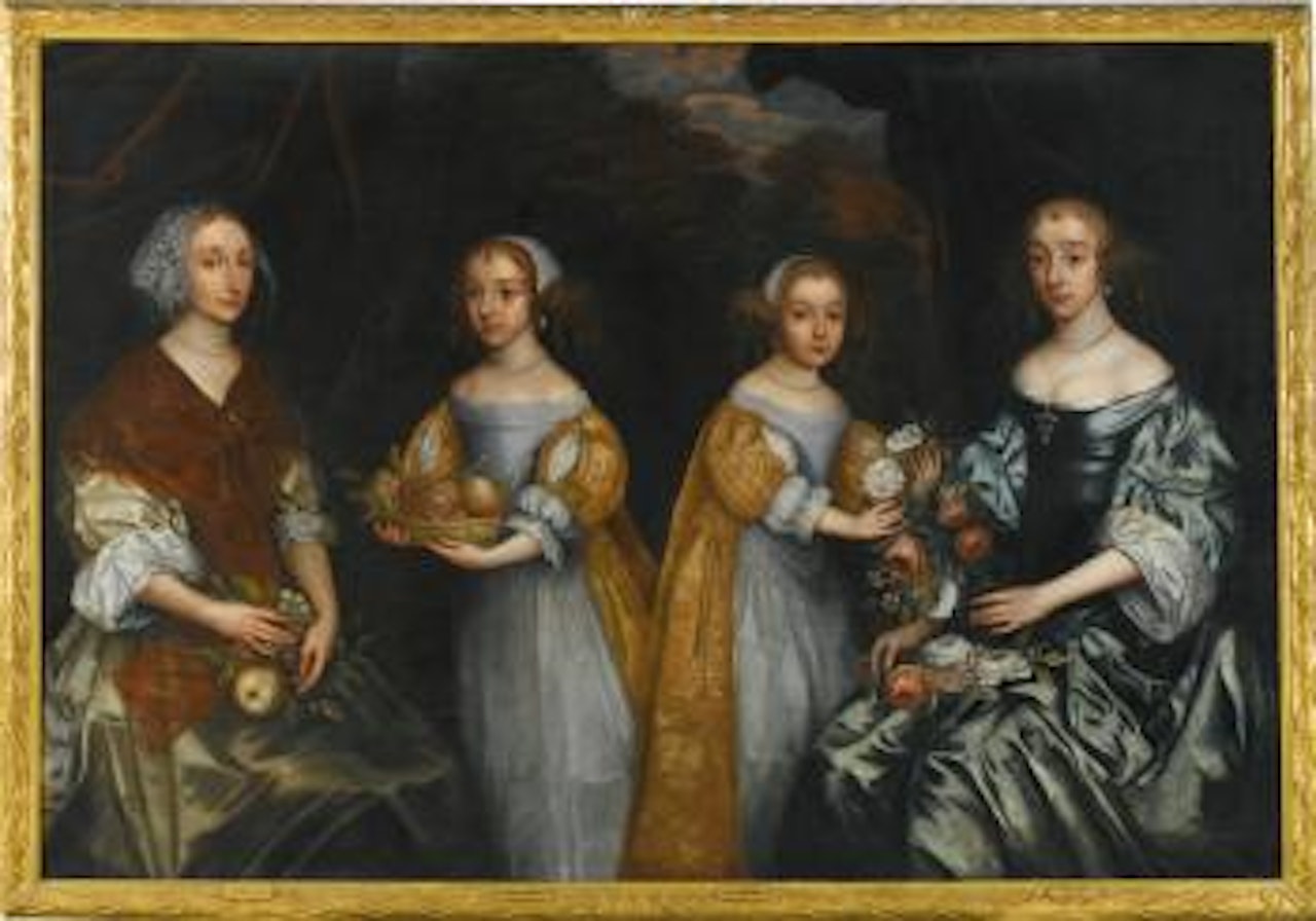 A Portrait of Grace Lane with her Mother Eleanor Lane, and Two Daughters Grace and Mary Rawstorn by English School