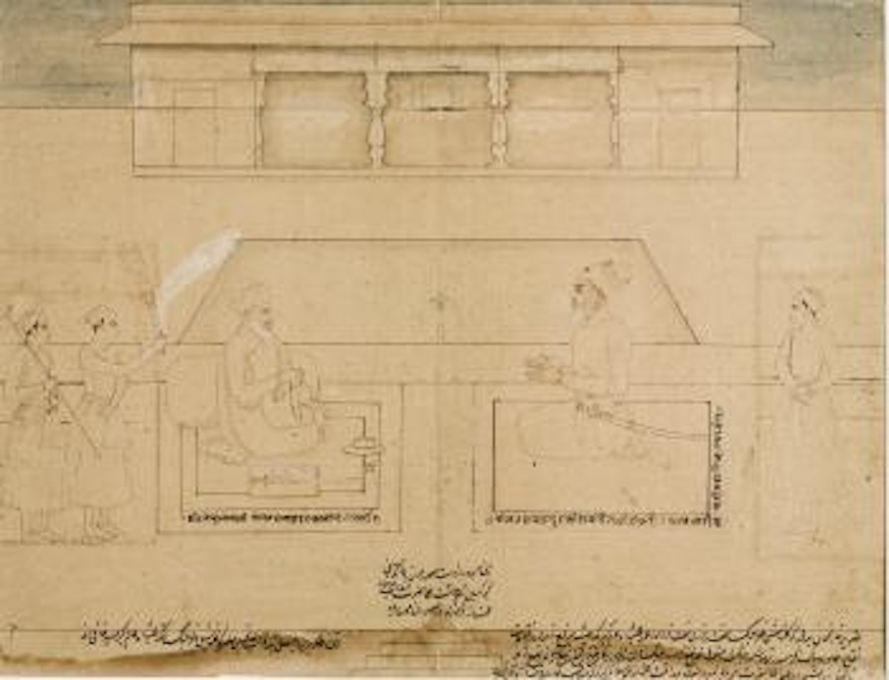 Khan Jahan Bahadur Zafar Jang Kukaltash and his father Mir Abu'l-Ma'ali by Mughal School